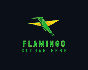 Program - Geometric Flying Hummingbird logo design