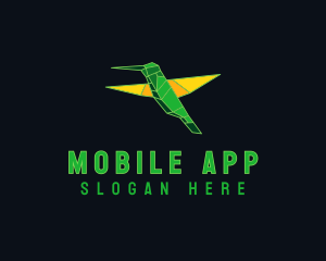 Software - Geometric Flying Hummingbird logo design