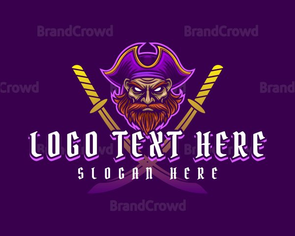 Pirate Man Sword Logo