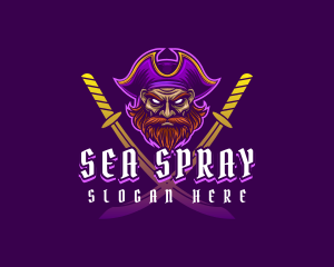 Pirate Man Sword logo design