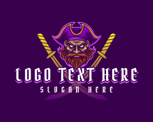 Pirate Man Sword Logo