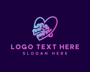 Neurology - Heart Psychology Brain logo design