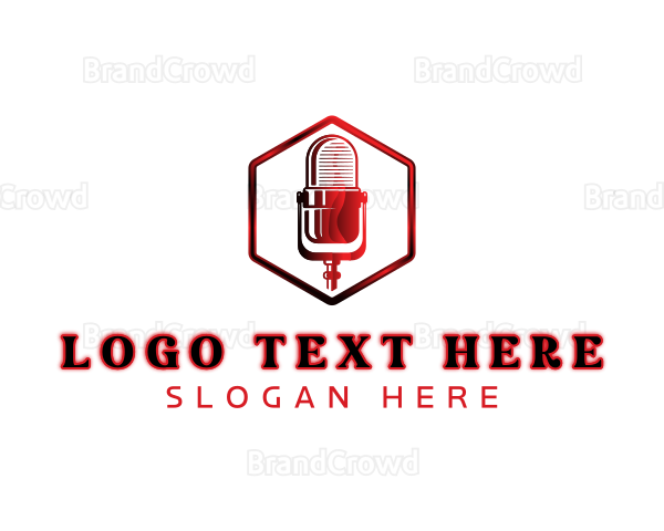 Streaming Podcast Microphone Logo