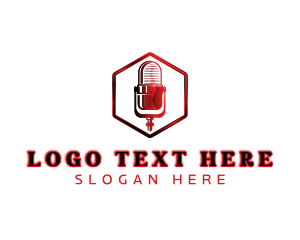 Broadcast - Streaming Podcast Microphone logo design