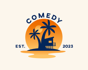 Getaway - Summer Sunset Tropical Island logo design