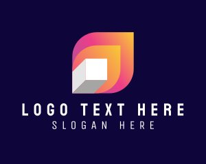 Digital - Flame Cube Application logo design