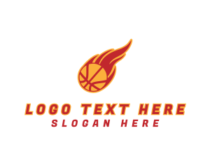 Ball - Basketball Team Fire logo design