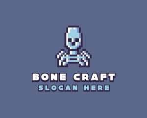 Skeleton - Pixel Skeleton Monster logo design