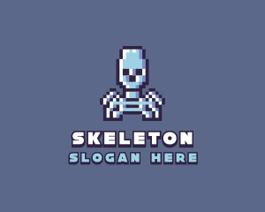 Pixel Skeleton Monster logo design
