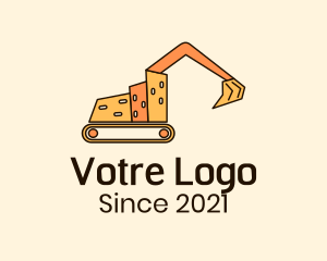 Vehicle - City Building Excavator logo design
