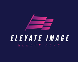 Letter E Flag Abstract logo design