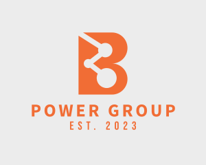 Orange - Digital Letter B logo design