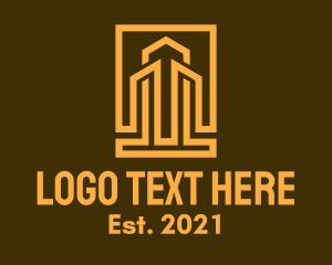 Property Builder - City Building Frame logo design