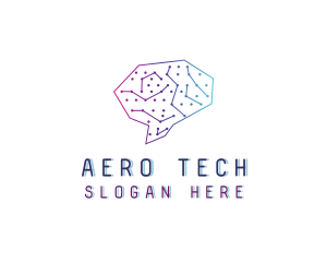 Brain Tech Circuit logo design