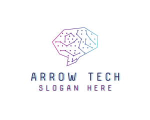 Brain Tech Circuit logo design