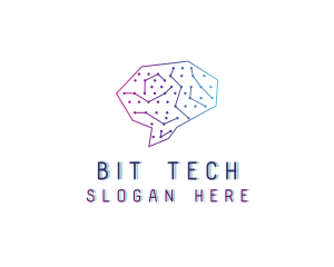 Brain Tech Circuit logo design