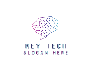 Brain Tech Circuit logo design