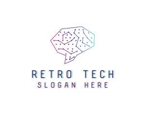 Brain Tech Circuit logo design