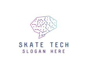 Brain Tech Circuit logo design