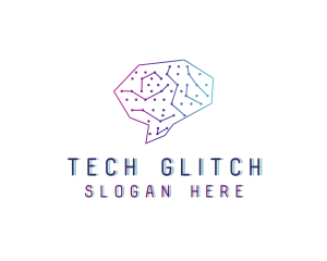 Brain Tech Circuit logo design