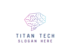 Brain Tech Circuit logo design