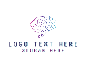 App - Brain Tech Circuit logo design