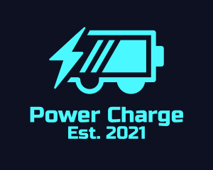 Charging - Blue Electric Charging Car logo design