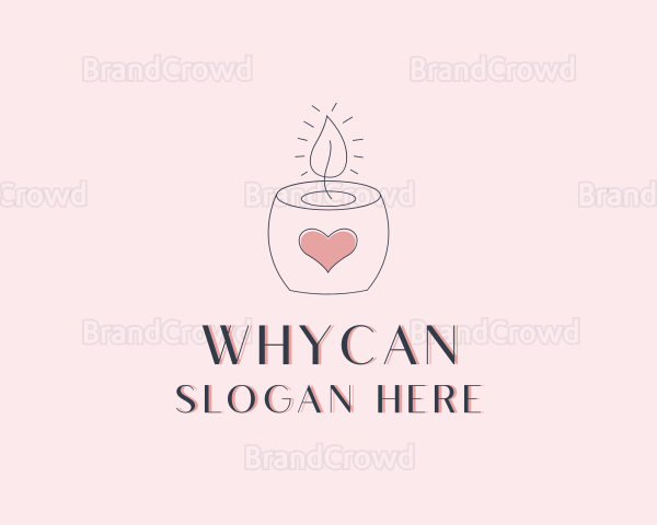 Heart Candle Light Logo