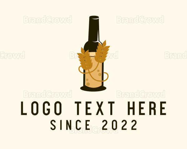 Wheat Vine Beer Bottle Logo