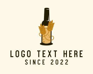 Happy Hour - Wheat Vine Beer Bottle logo design