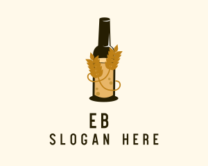 Wheat Vine Beer Bottle Logo