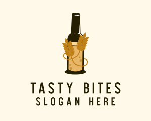 Wheat Vine Beer Bottle Logo