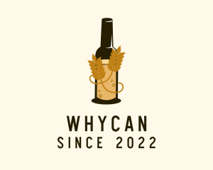 Beer Company - Wheat Vine Beer Bottle logo design