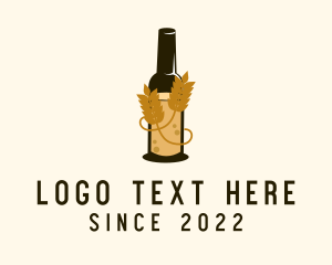 Lager - Wheat Vine Beer Bottle logo design