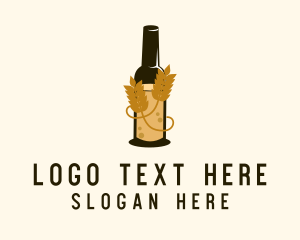 Wheat Vine Beer Bottle Logo