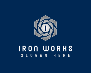 Metallic Industrial Gear logo design