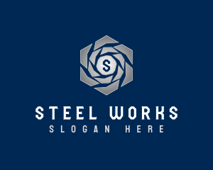 Metallic Industrial Gear logo design