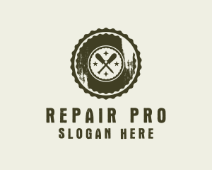 Rustic Screwdriver Repair Tool logo design