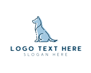 Pet Dog Silhouette logo design