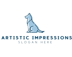 Pet Dog Silhouette logo design