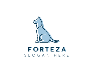 Pet Dog Silhouette logo design