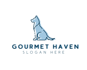 Pet Dog Silhouette logo design