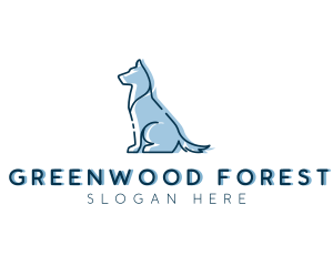 Pet Dog Silhouette logo design