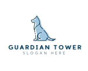 Pet Dog Silhouette logo design