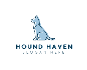 Hound - Pet Dog Silhouette logo design