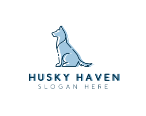 Husky - Pet Dog Silhouette logo design