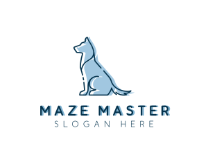 Pet Dog Silhouette logo design