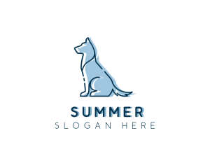 Pet Dog Silhouette logo design