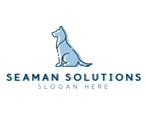 Pet Dog Silhouette logo design