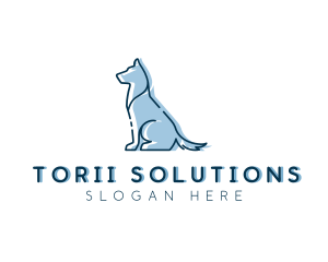 Pet Dog Silhouette logo design